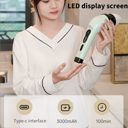 Cepillo Eléctrico Giratorio 9 en 1 – Limpieza Profunda sin Esfuerzo | Baño y Cocina